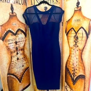 Illusion Yoke Crepe cocktail dress. Vintage style